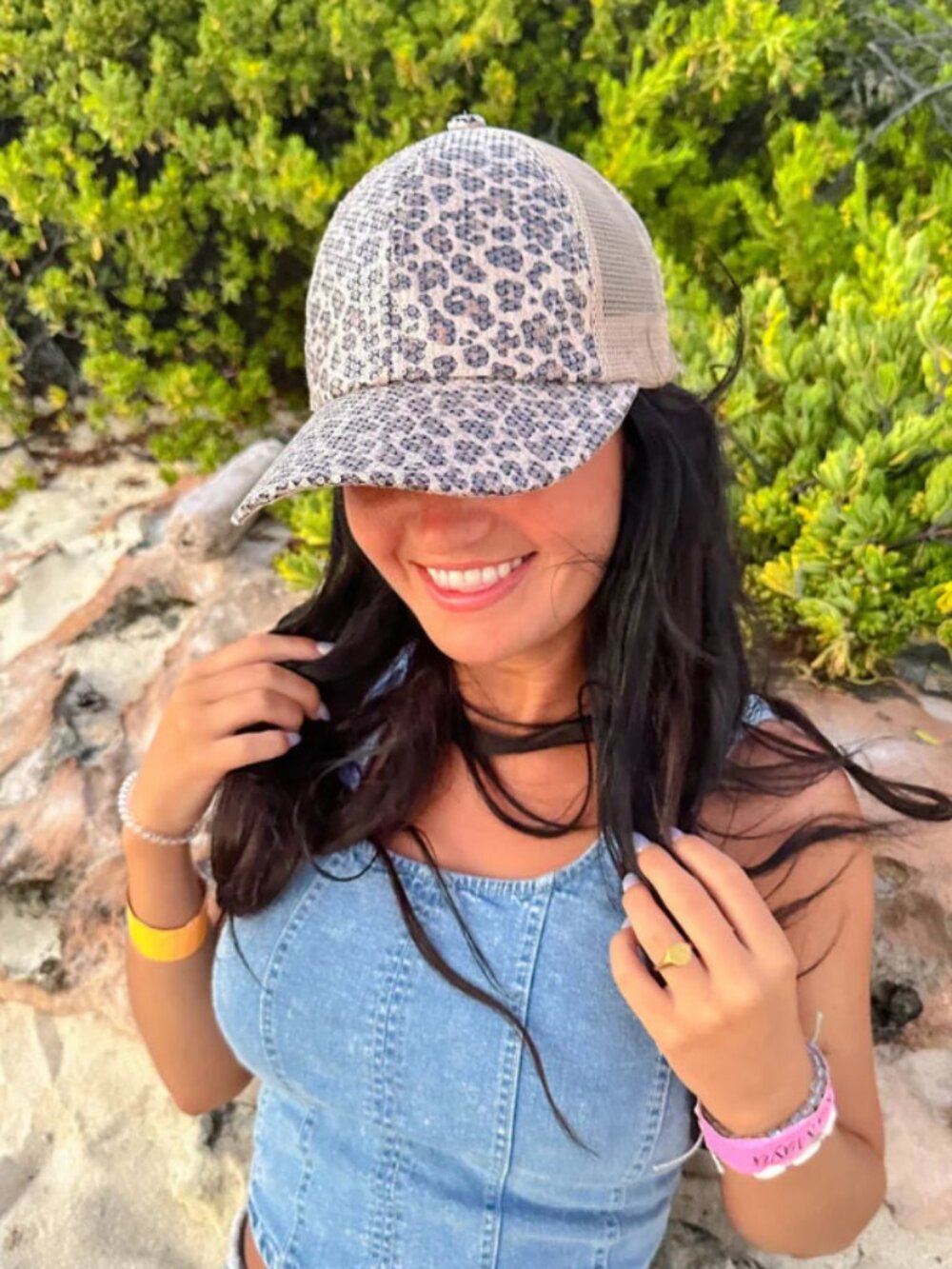 Clear Sequin Leopard C.C Ball Cap